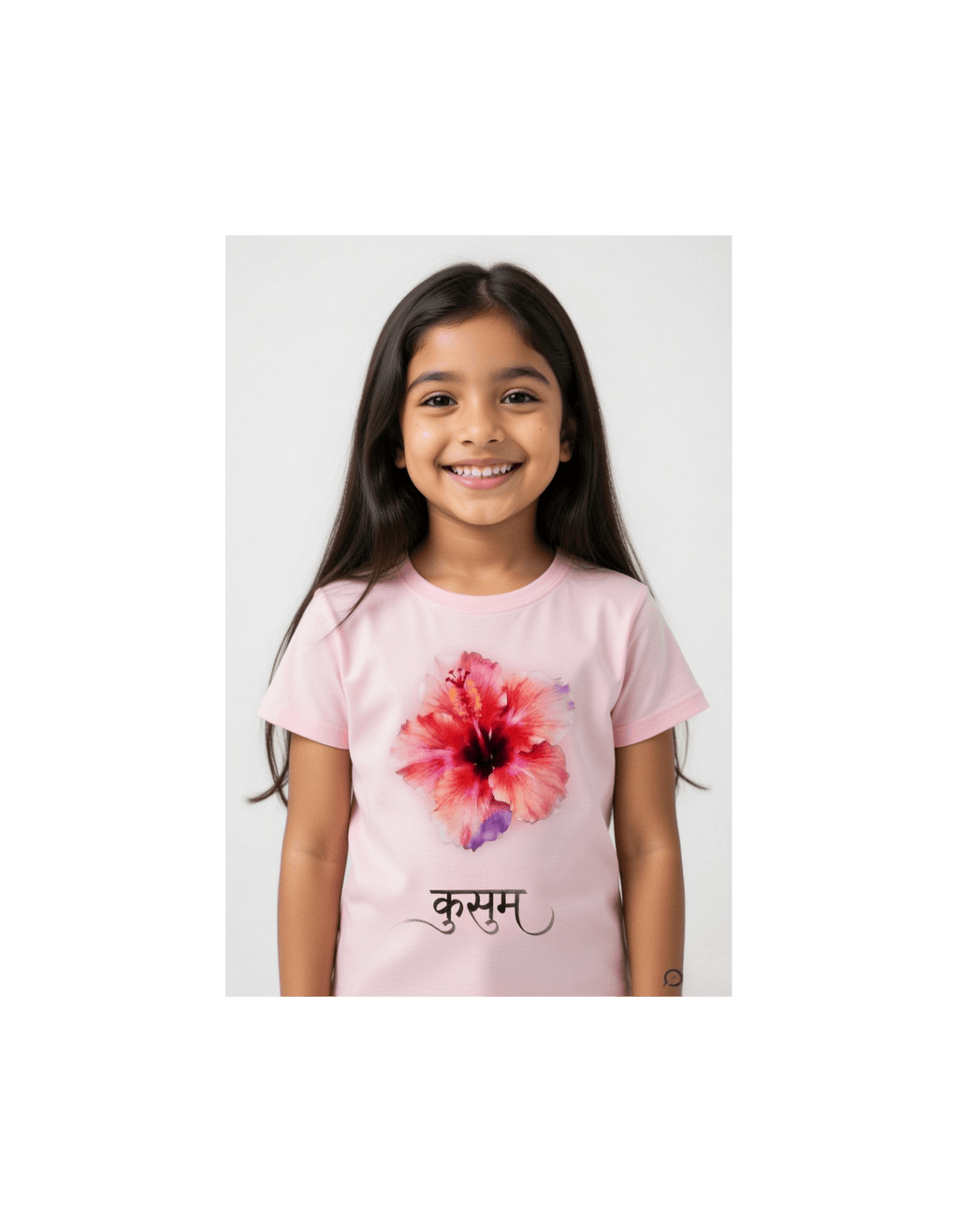 Kusuma | Hibiscus Watercolor Fabric Print  Tee