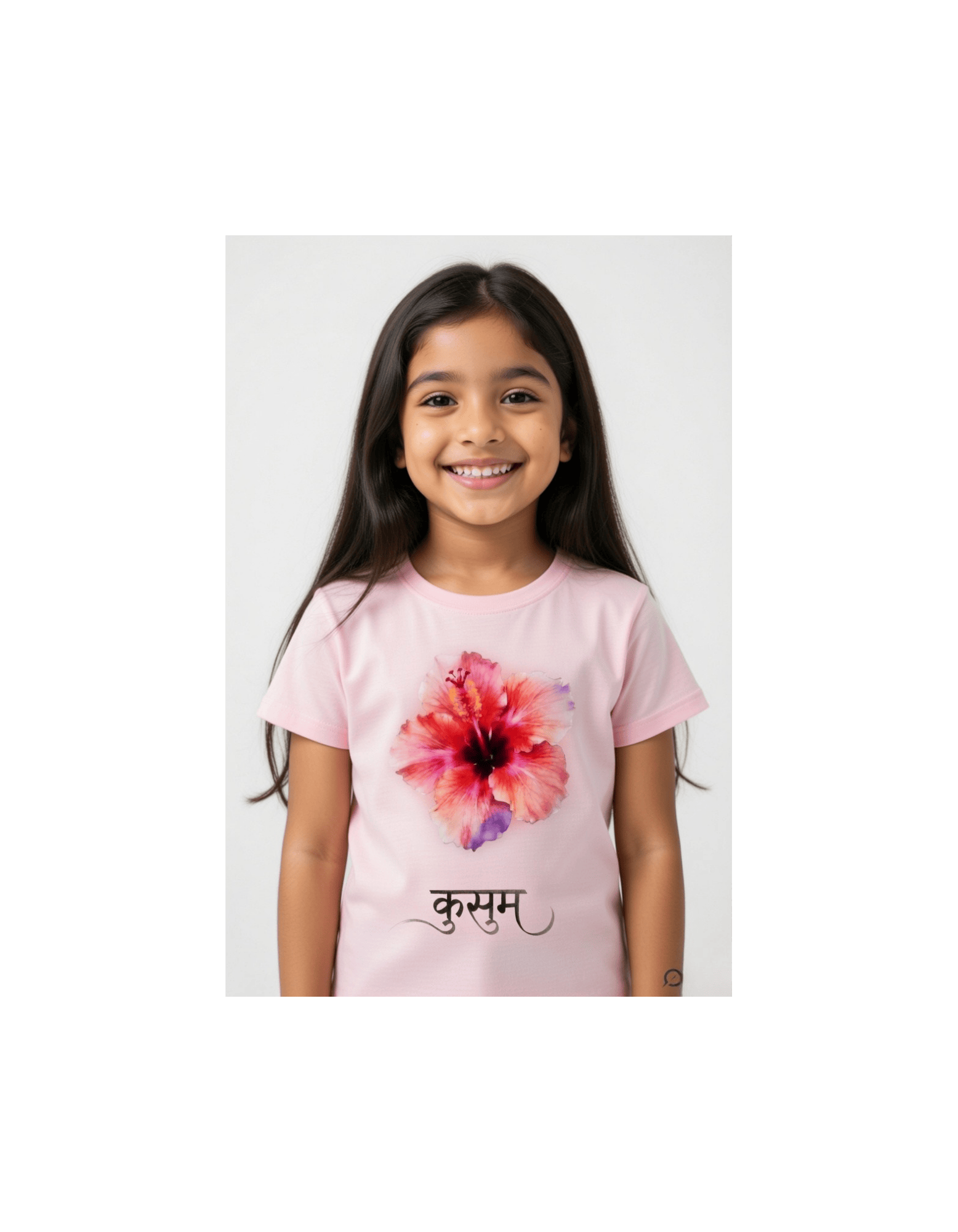Kusuma | Hibiscus Watercolor Fabric Print  Tee