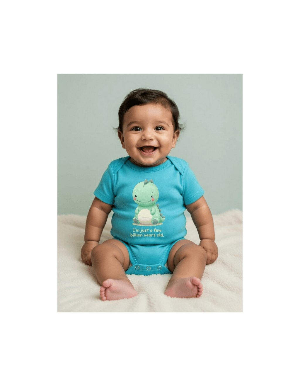 "I'm Just a Few Billion Years Old"  Cute Dinosaur Baby Romper