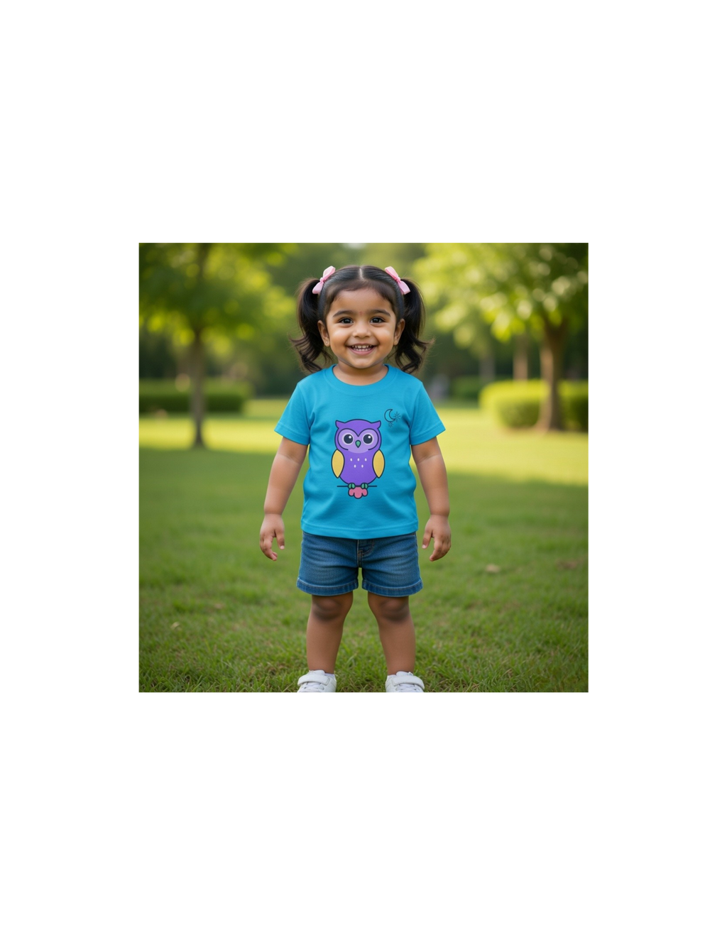 Colourful Purple Owl Tee